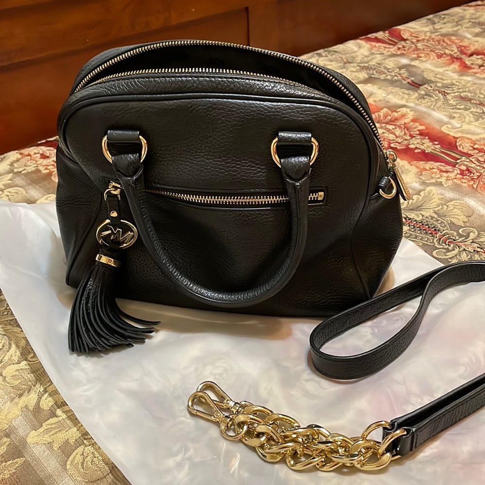 Authentic black Michael Kors bag with straps